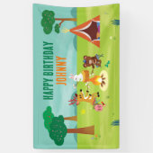 Camping thema verjaardag banner (Verticaal)