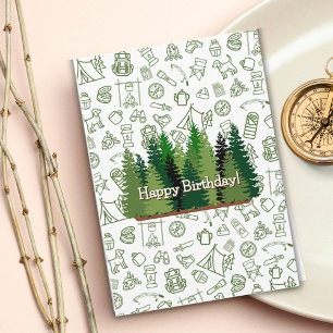 Camping-Themd en Natuur Lover's Birthday Kaart