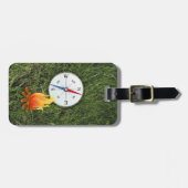 Camping theme Campfire and Compass Personalize Bagagelabel (Voorkant horizontaal)