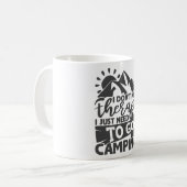 Camping Therapy Funny Camper Quote Typografie Koffiemok (Voorkant links)