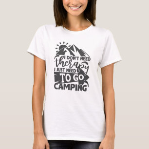 Camping Therapy Funny Camper Quote Typografie T-shirt