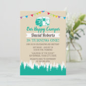 Camping Trailer Happy Camper Birthday Kaart (Staand voorkant)