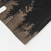 Camping Trailer Happy Campers Forest Rustic Wood Fleece Deken (Hoek)