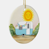 Camping Trailer Keramisch Ornament (Rechts)