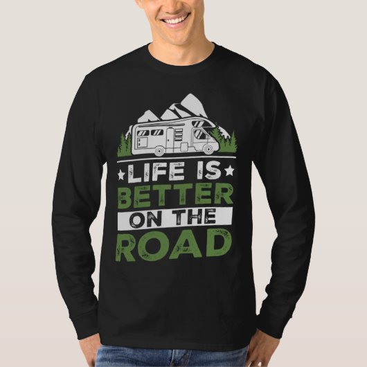 Camping Trailer On The Road Camper T-shirt (Voorkant)