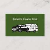 Camping Trailer Vacances Thème Cartes de visite (Devant)