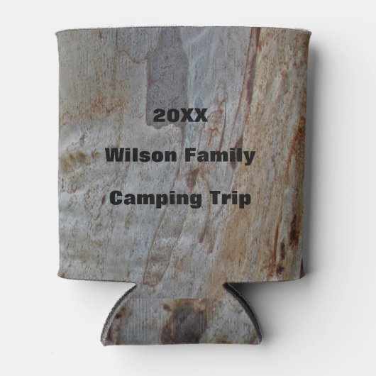 Camping Trip boomstam Pattern Rustin Blikjeskoeler (Voorkant)