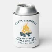 Camping Trip Family Matching Happy Campers Custom Blikjeskoeler (Blikje Voorkant)