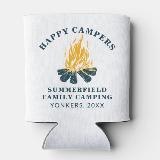 Camping Trip Family Matching Happy Campers Custom Blikjeskoeler (Achterkant)