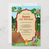 Camping Uitnodiging - Camping Verjaardagsfeest Uit (Voorkant)