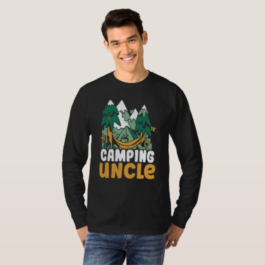 Camping Uncle Campsite Camper Hobby Camp T-shirt (Voorkant volledig)