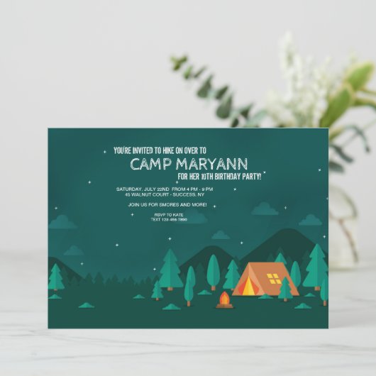 Camping Under the Stars Invitation (Debout devant)
