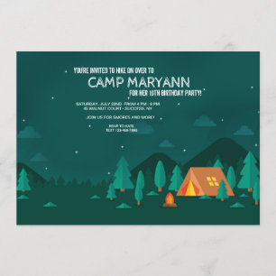 Camping Under the Stars Invitation