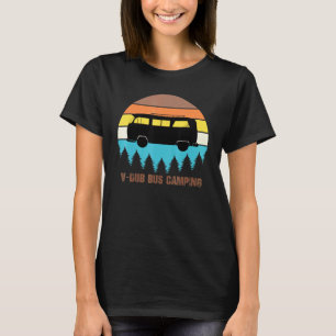 Camping V Dub Bus Sunset Retro T-shirt
