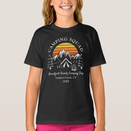 Camping Vacation Custom Matching Camp T-shirt (Voorkant)