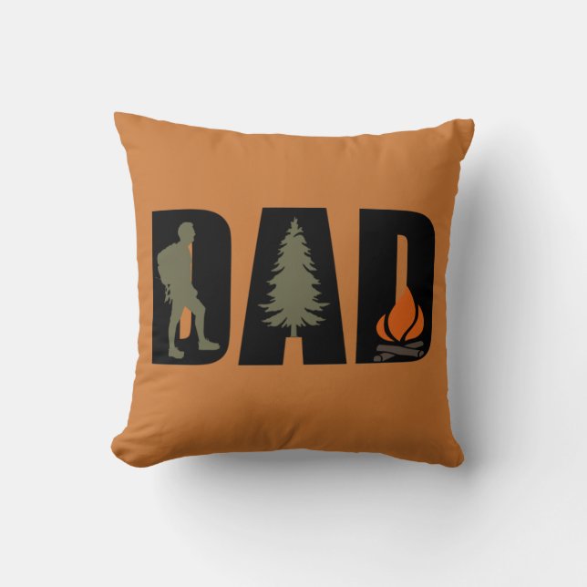 Camping vader cadeau kussen (Voorkant)
