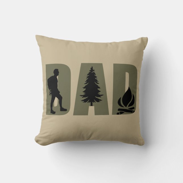 Camping vader cadeaus kussen (Voorkant)