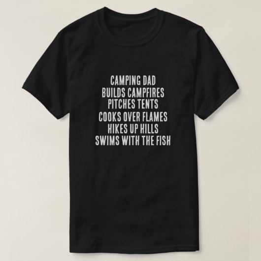 Camping Vader Funny Donkere T-shirt (Design voorkant)