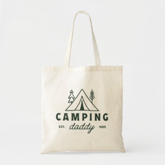 Camping vader papa boswandelaar grappige vader tote bag