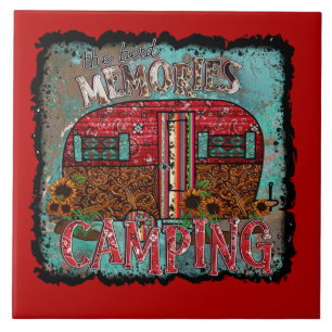 Camping van de Shabby Trailer van het Beste Memori Tegeltje