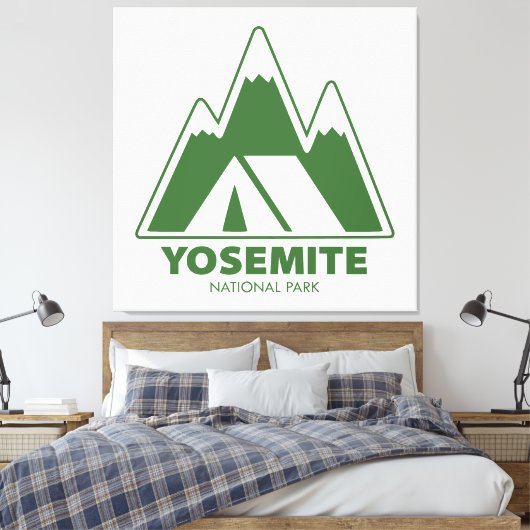 Camping van het nationaal park Yosemite Canvas Afdruk (Insitu (Slaapkamer))