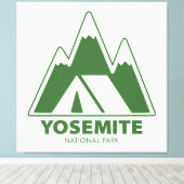 Camping van het nationaal park Yosemite Canvas Afdruk (Insitu (Houten vloer))