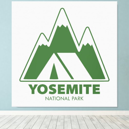 Camping van het nationaal park Yosemite Canvas Afdruk (Insitu (Houten vloer))