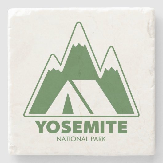 Camping van het nationaal park Yosemite Stenen Onderzetter (Voorkant)