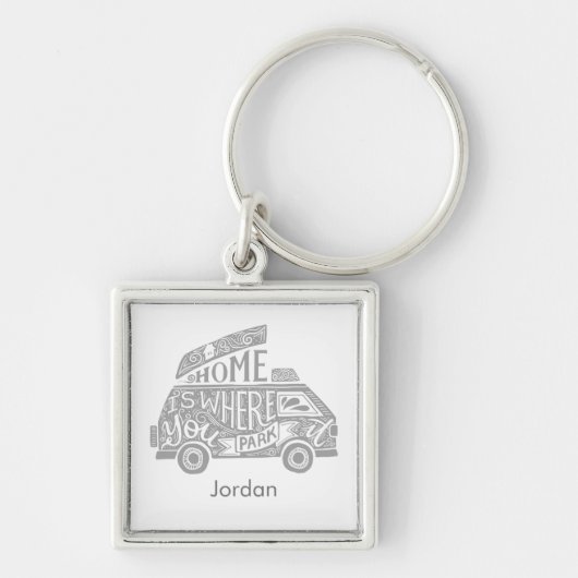 Camping Van Life Fun Inspirerend Quote Custom Ke Sleutelhanger (Voorkant)