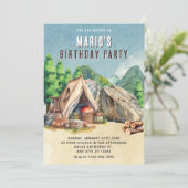 Camping verjaardag kaart (Staand voorkant)