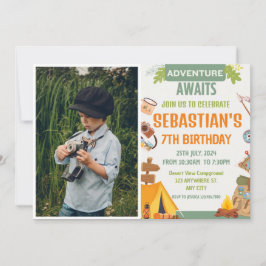 Camping Verjaardagsfeest Moderne kinder uitnodigin Kaart