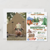 Camping Verjaardagsfeestje modern kinder Kaart (Voorkant)