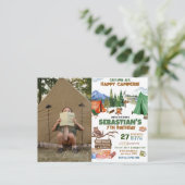 Camping Verjaardagsfeestje moderne kinderen Briefkaart (Staand voorkant)