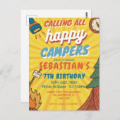Camping Verjaardagsfeestje moderne kinderen Briefkaart (Voorkant / Achterkant)
