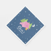 Camping verjaardagsfeestje servetten roze tent (Hoek)