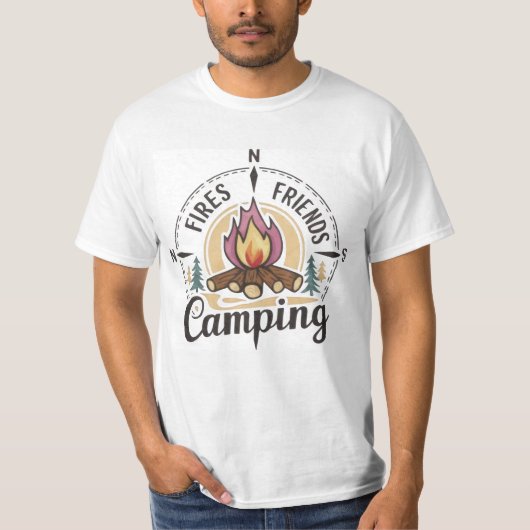 camping vibes, comping Fires Vrienden T-shirt (Voorkant)