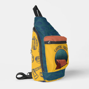 Camping Vibes Gear Print Cut Sew Bag Sling Bag