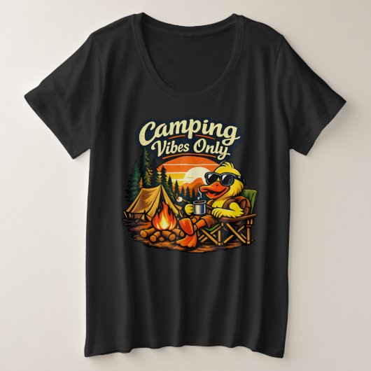 Camping Vibes Only Feel Right Plus Size Tee USA (Design devant)