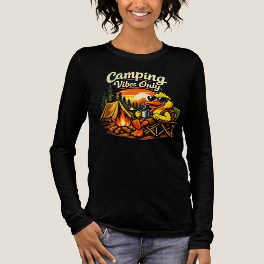 Camping Vibes Only Feels Right Long Sleeve USA Tri-Blend Shirt (Voorkant)