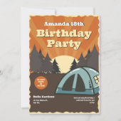 Camping vintage Anniversaire Fête Invitation (Devant)