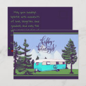 Camping vintage avec Pines Carte postale Holiday (Devant / Derrière)