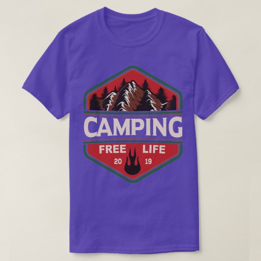 Camping Vrij Leven T-shirt (Design voorkant)