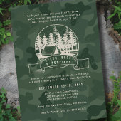 Camping vrijgezellenfeest Camouflage Outdoor Thema Kaart