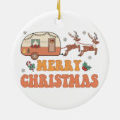 Camping Vrolijke Kerstmis Rendier Typografie Keramisch Ornament (Achterkant)
