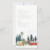 Camping Watercolor Pine Forest Mariage Menu Card (Dos)