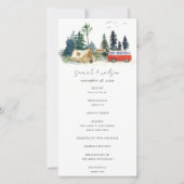 Camping Waterverf Pine Forest Wedding Programme Bedankkaart (Voorkant)
