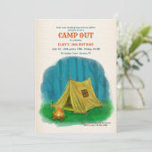 Camping Waterverf Uitnodiging (Staand voorkant)