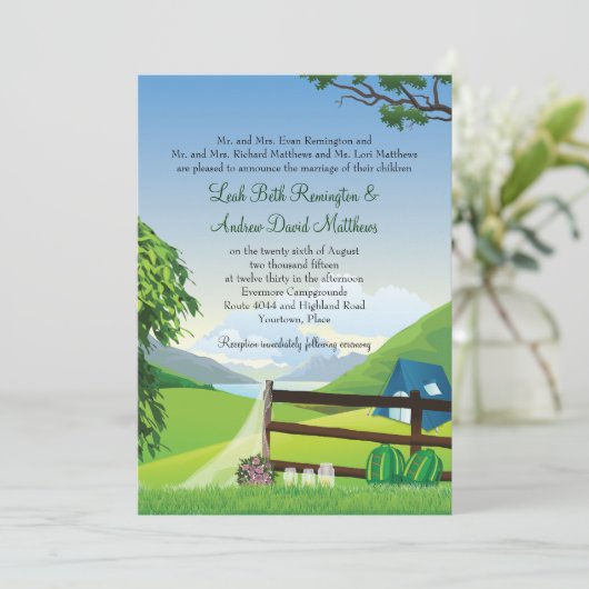 Camping Wedding Kaart (Staand voorkant)