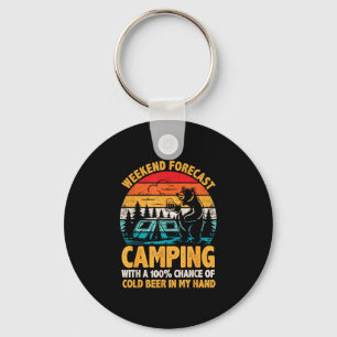 Camping weekend voorspelling 100% kans op bier gra sleutelhanger