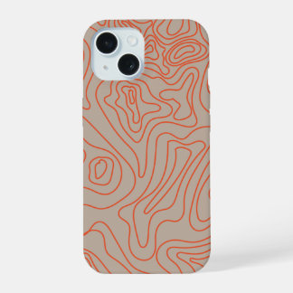 Camping Wilderness Trails Topografie iPhone 15 Hoesje